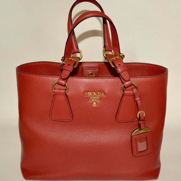 NWT PRADA VITELLO PHENIX PEBBLED LEATHER TOTE SHOULDER BAG - Picture 1 of 11